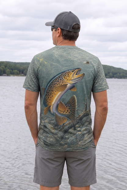 Pro Fishing Short Sleeve - Ozark Current Crown Brown - AOS61 image 2