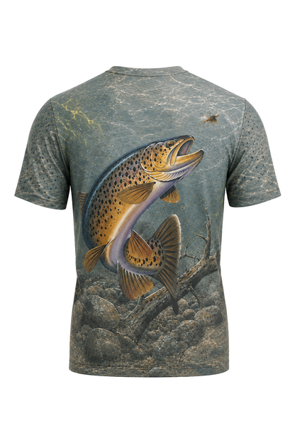Pro Fishing Short Sleeve - Ozark Current Crown Brown - AOS61 image 4