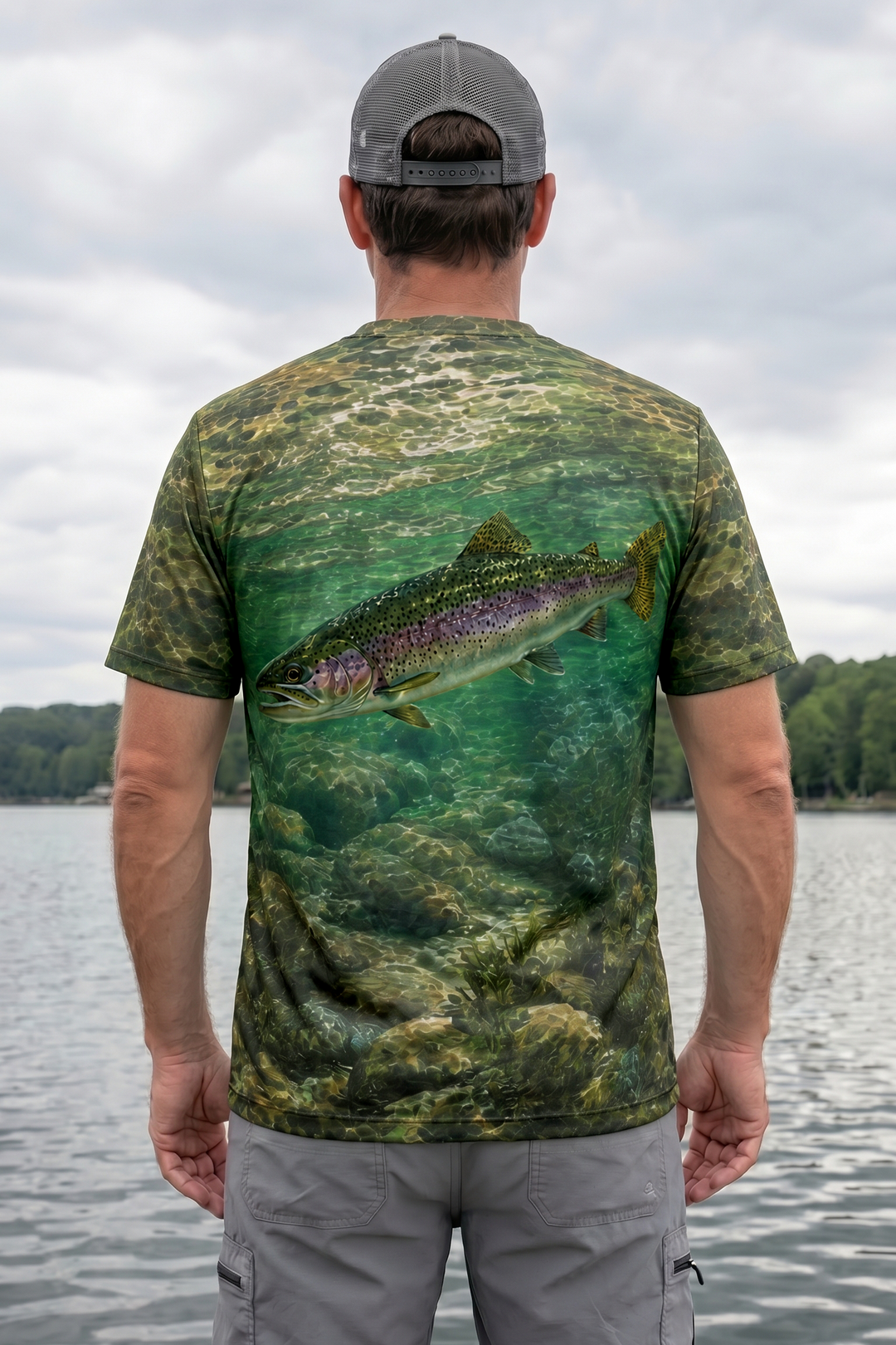 Pro Fishing Short Sleeve  - Rainbow Current Glide - AOS15 lifestyle artwork side