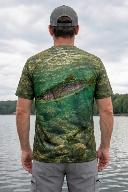 Pro Fishing Short Sleeve  - Rainbow Current Glide - AOS15 lifestyle artwork side