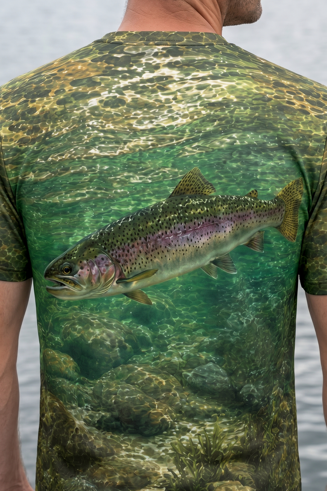 Pro Fishing Short Sleeve  - Rainbow Current Glide - AOS15 lifestyle artwork zoom