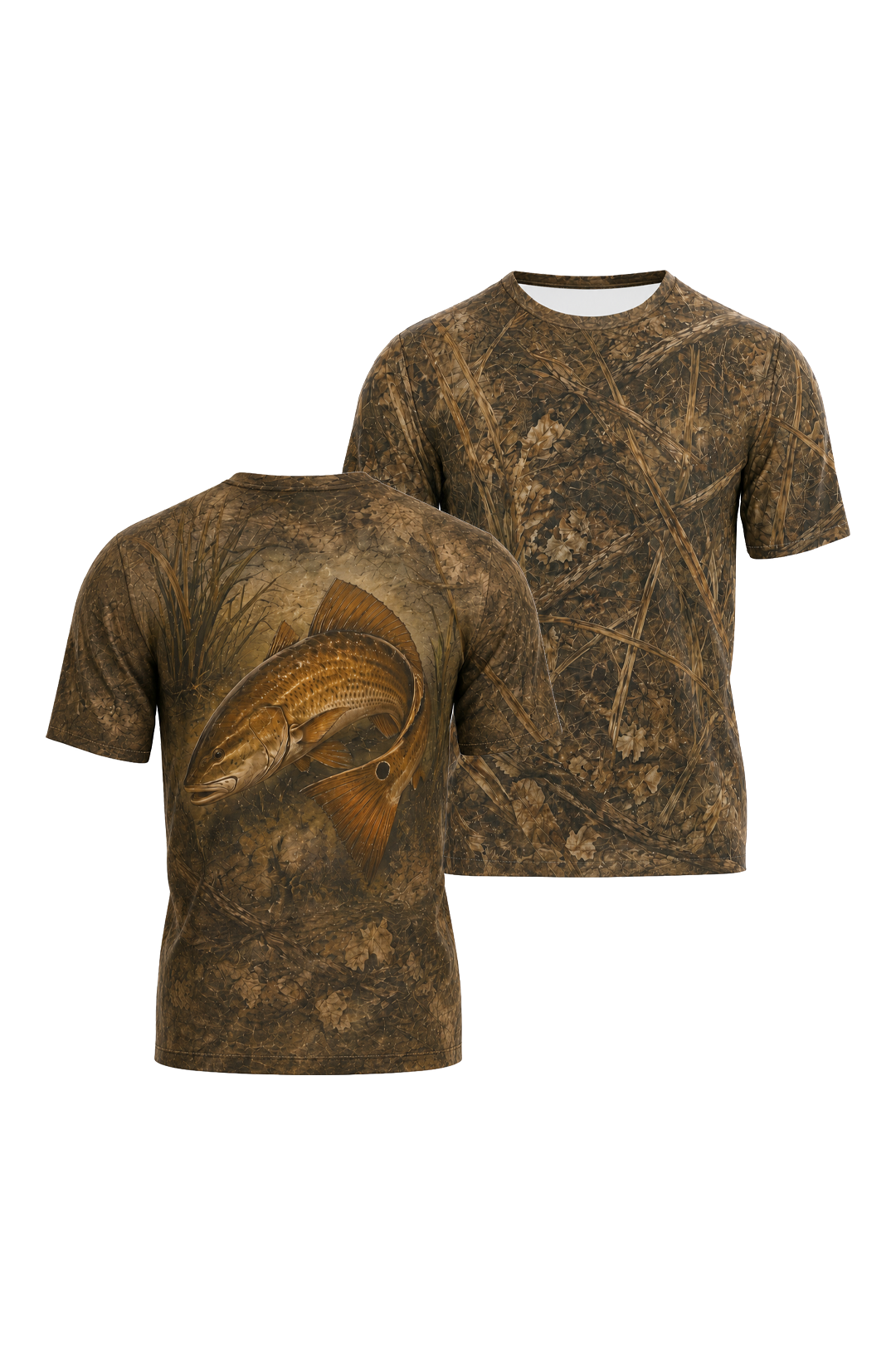 Pro Fishing Short Sleeve - Redfish Copper Tide Edge - AOS74 image 1