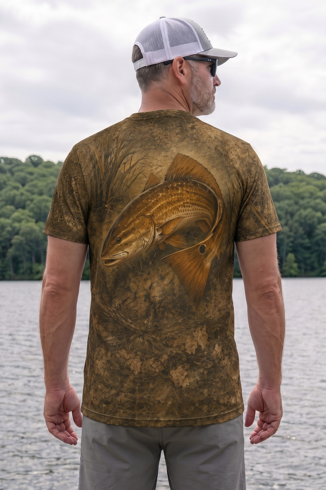 Pro Fishing Short Sleeve - Redfish Copper Tide Edge - AOS74 image 2