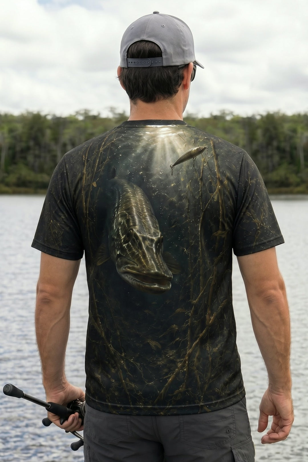 Pro Fishing Short Sleeve - River Pike Lurker - AOF41 lifestyle artwork side