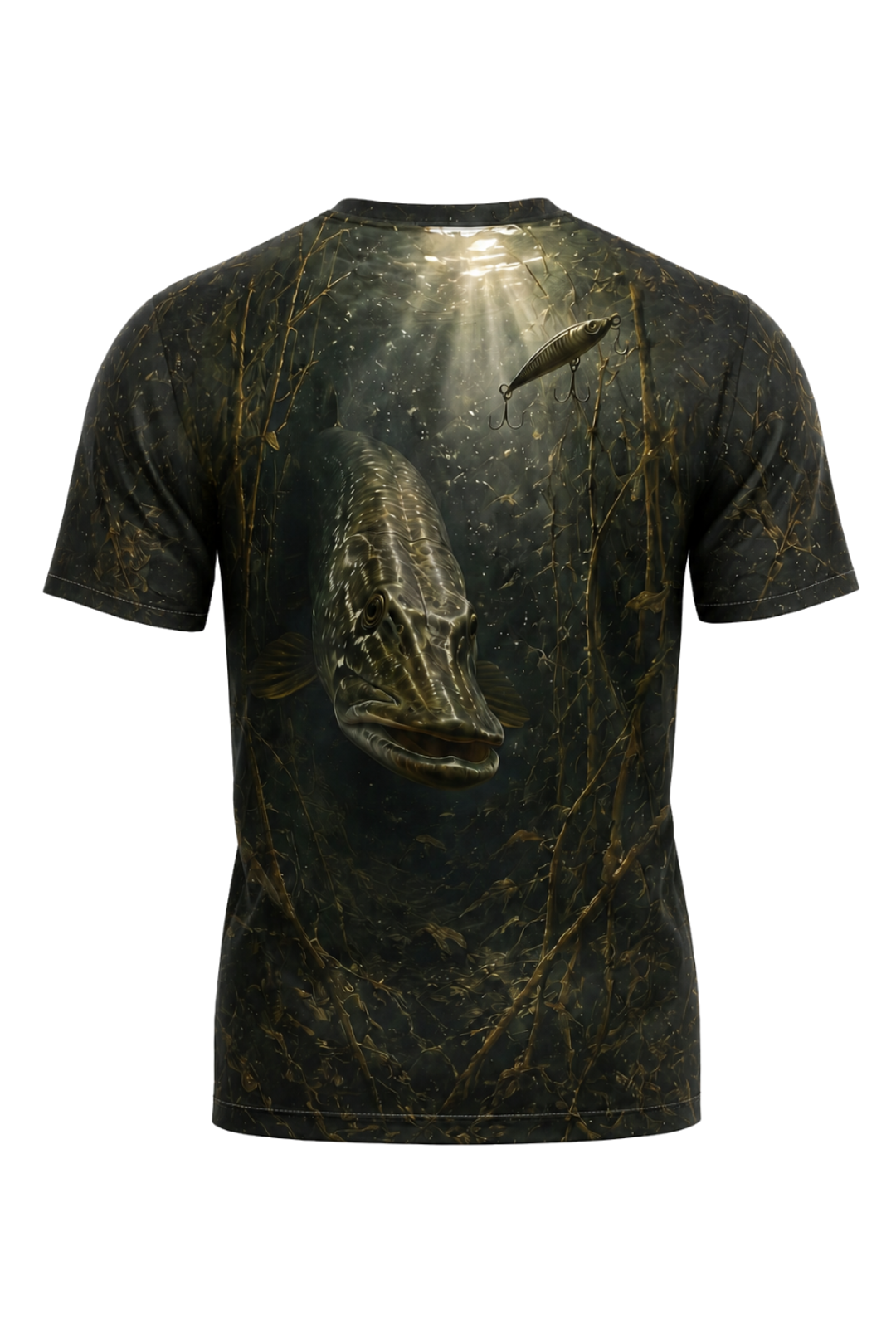 Pro Fishing Short Sleeve - River Pike Lurker - AOF41 mockup artwork side