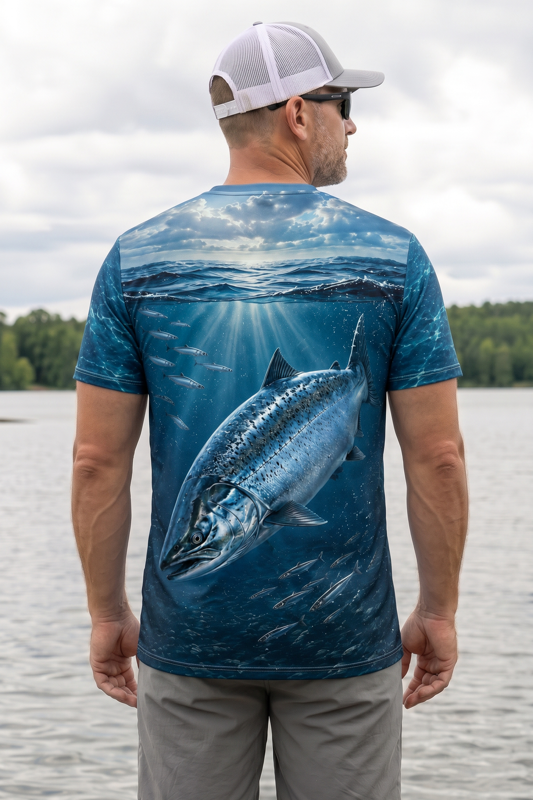Pro Fishing Short Sleeve - River Salmon Depths - AOS66 image 2