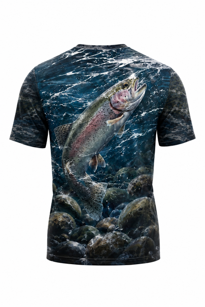 Pro Fishing Short Sleeve - River Trout Breaker - AOS10 mockup artwork side