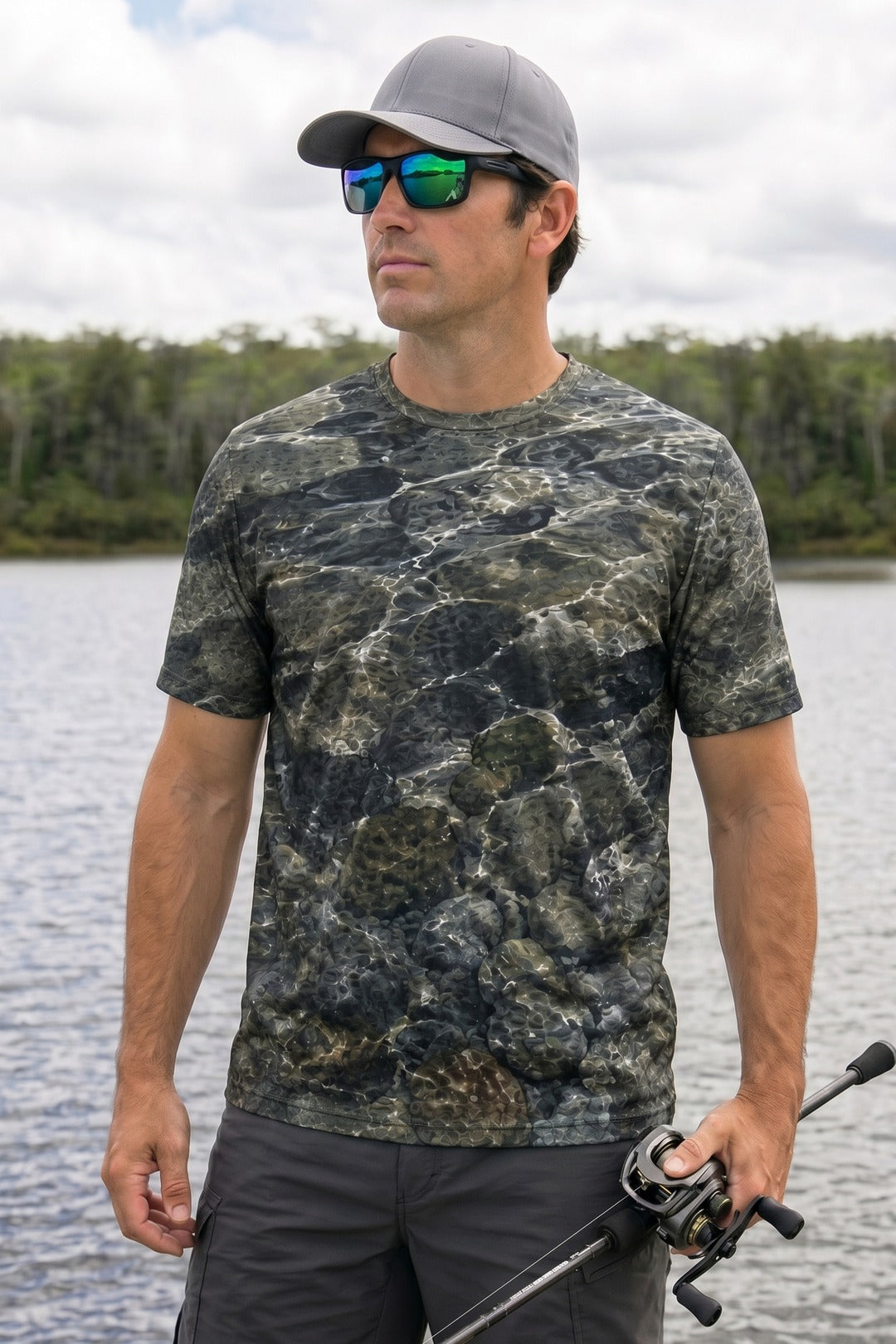 Pro Fishing Short Sleeve - River Trout Strike - AOF44 lifestyle opposite side
