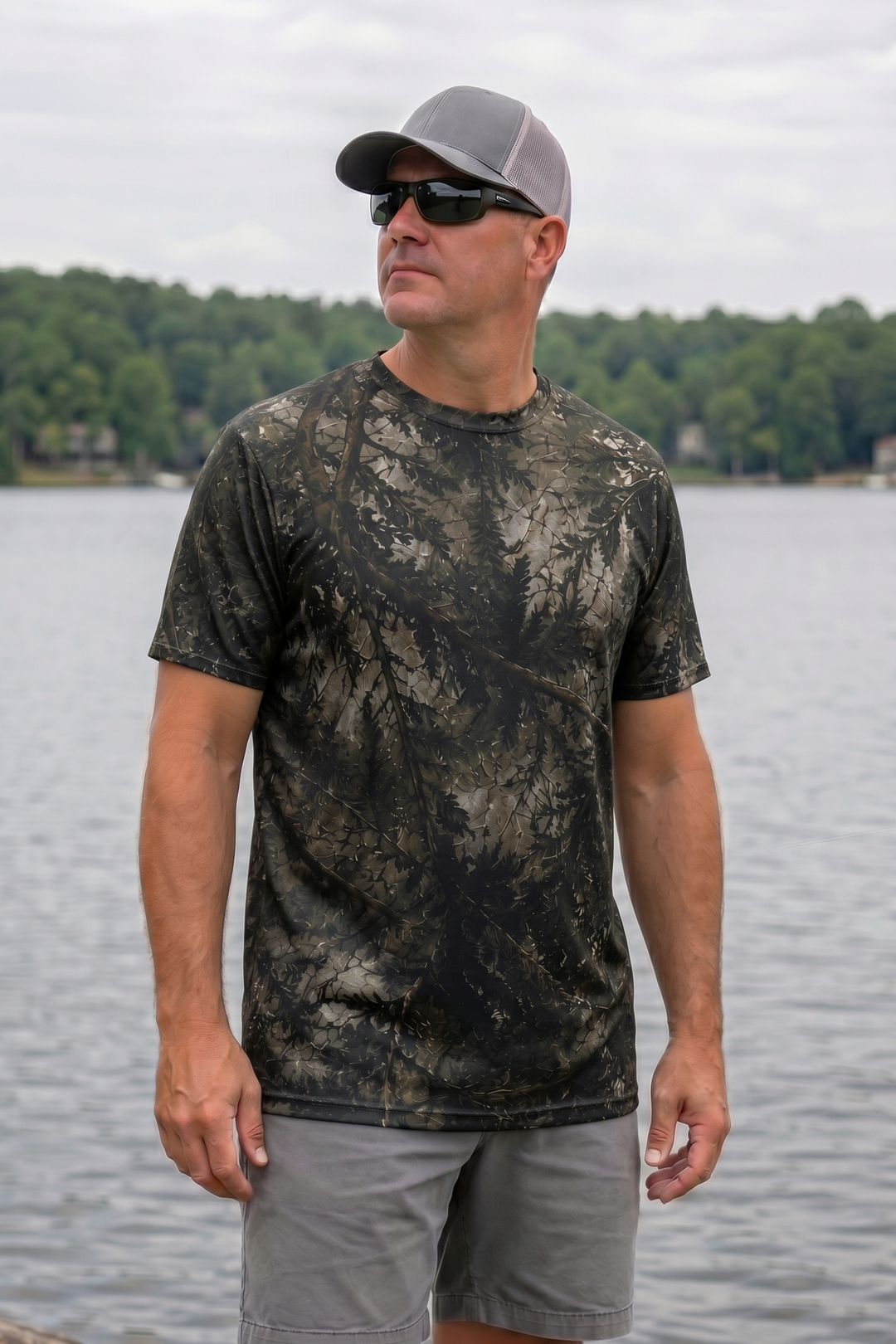 Pro Fishing Short Sleeve - River Trout Timber - AUX159 lifestyle opposite side