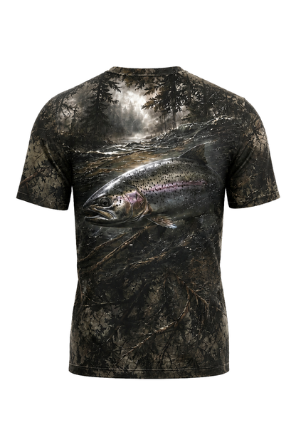 Pro Fishing Short Sleeve - River Trout Timber - AUX159 mockup artwork side