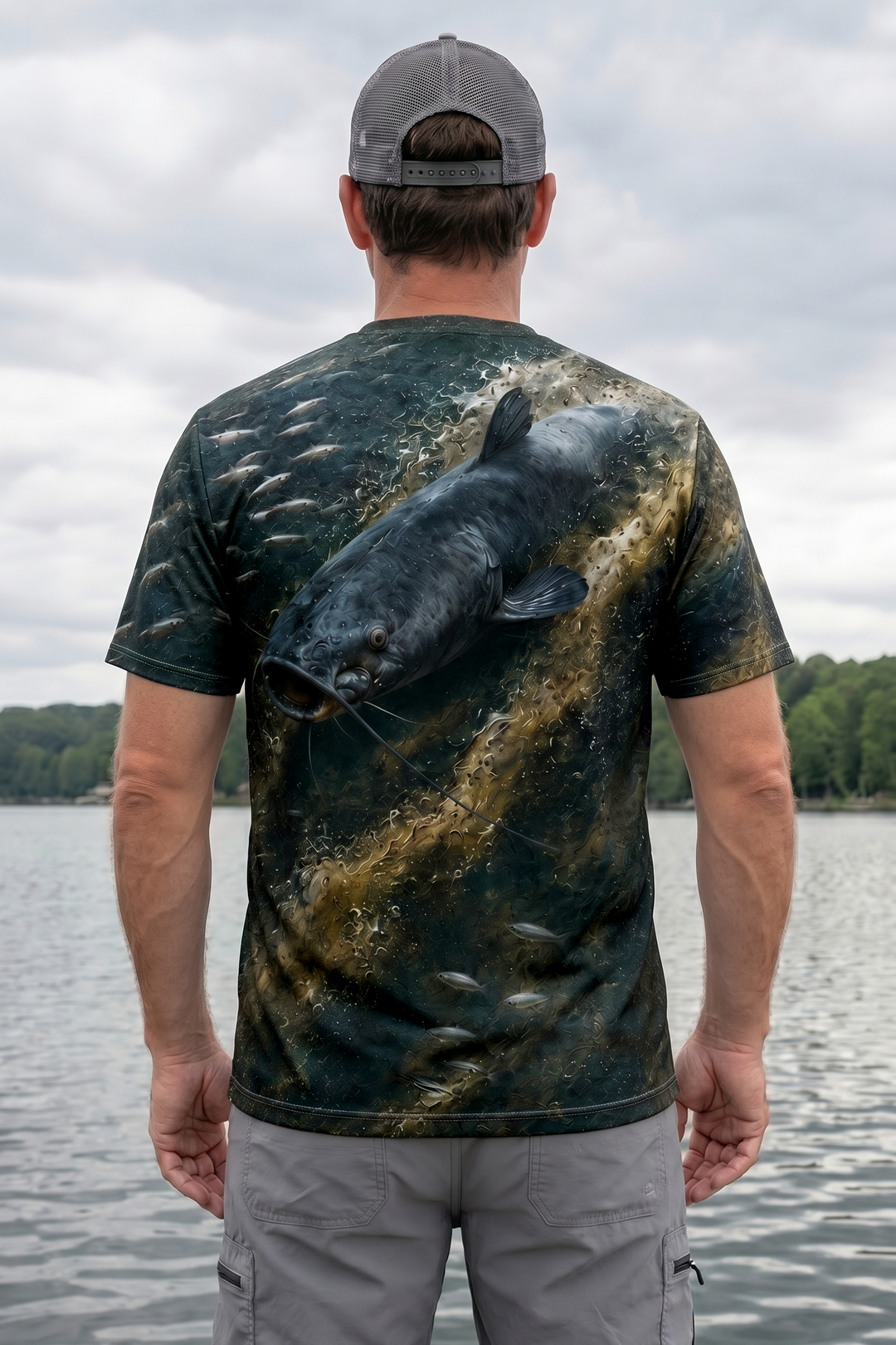 Pro Fishing Short Sleeve - Shad Ball Breaker Blue Catfish - AOS42 lifestyle artwork side
