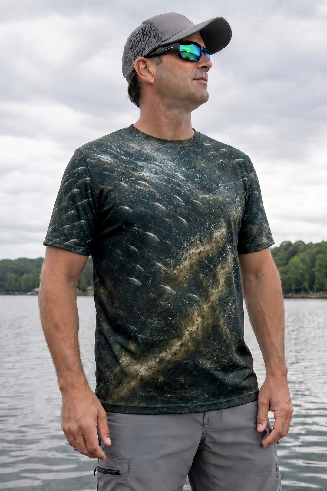 Pro Fishing Short Sleeve - Shad Ball Breaker Blue Catfish - AOS42 lifestyle opposite side