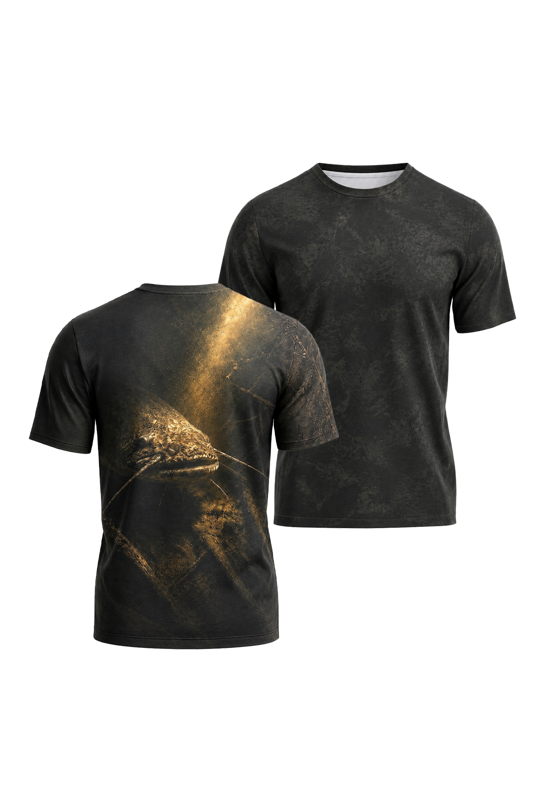 Pro Fishing Short Sleeve - Shadow Break Flathead Catfish - AOS11 two shirts front artwork