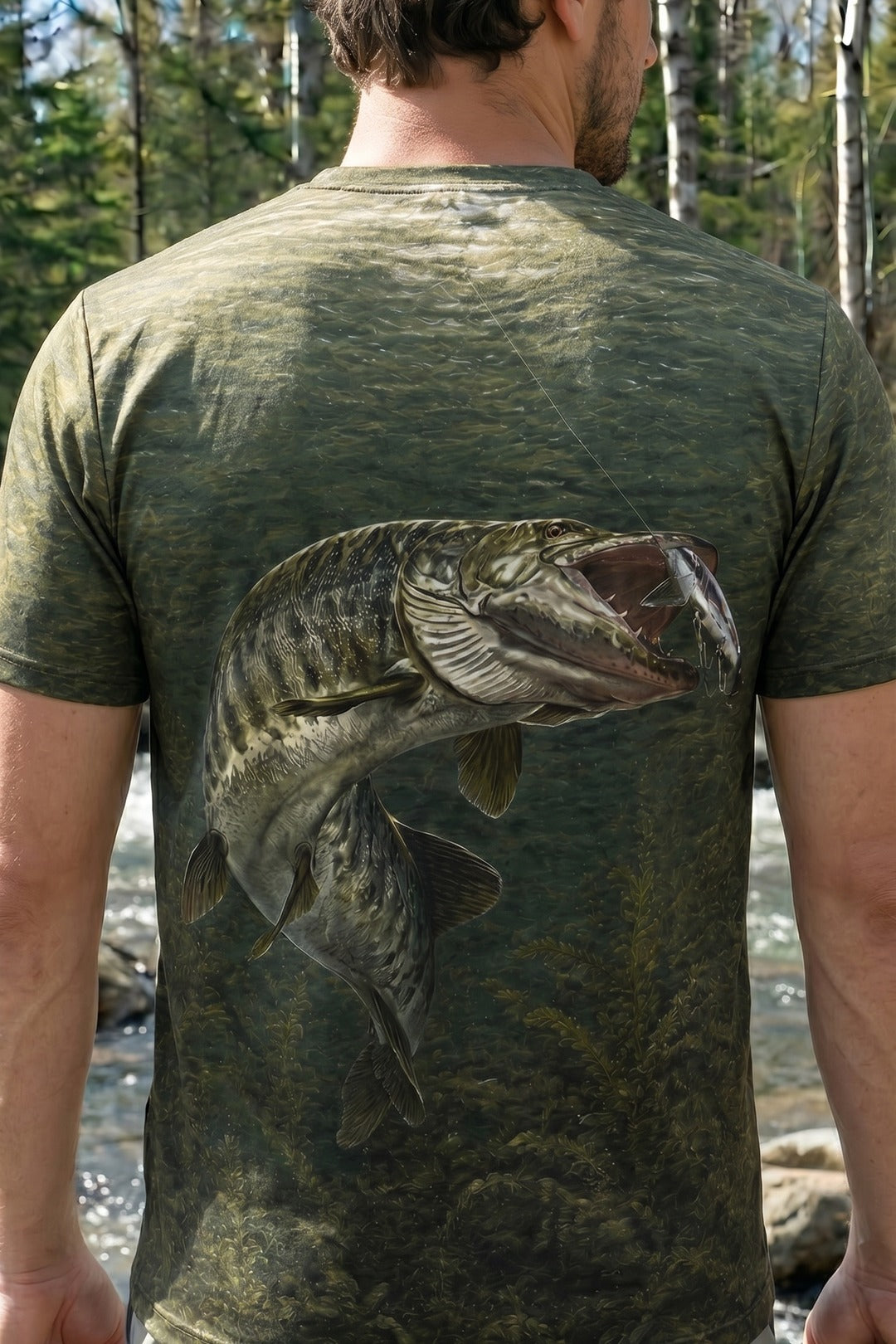 Pro Fishing Short Sleeve - Shadow Strike Muskie - AOS14 lifestyle artwork zoom