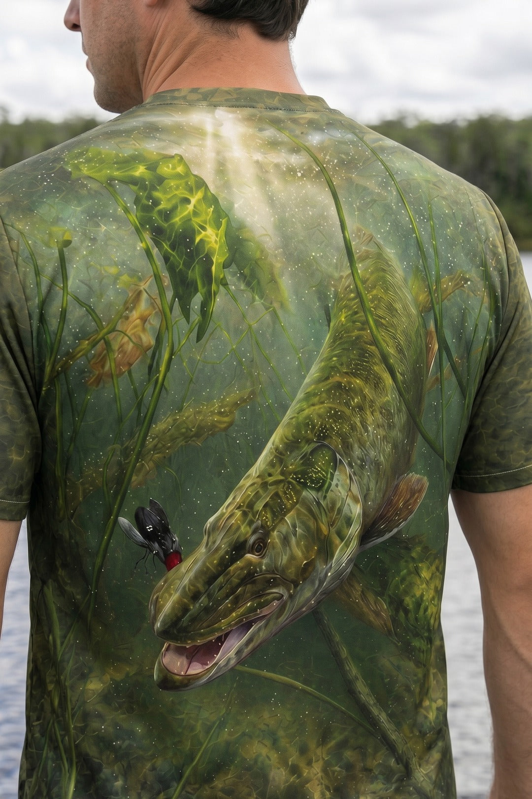 Pro Fishing Short Sleeve - Shallow Ambush Muskie - AOS07 lifestyle artwork zoom