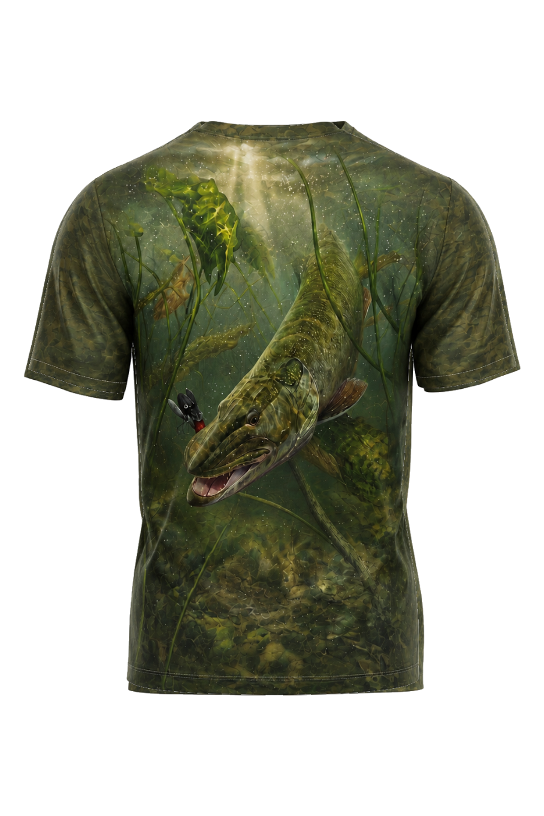 Pro Fishing Short Sleeve - Shallow Ambush Muskie - AOS07 mockup artwork side