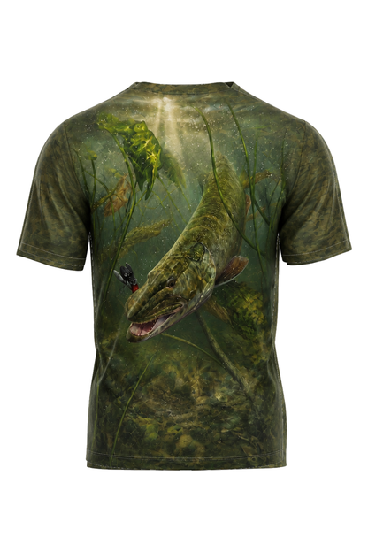 Pro Fishing Short Sleeve - Shallow Ambush Muskie - AOS07 mockup artwork side