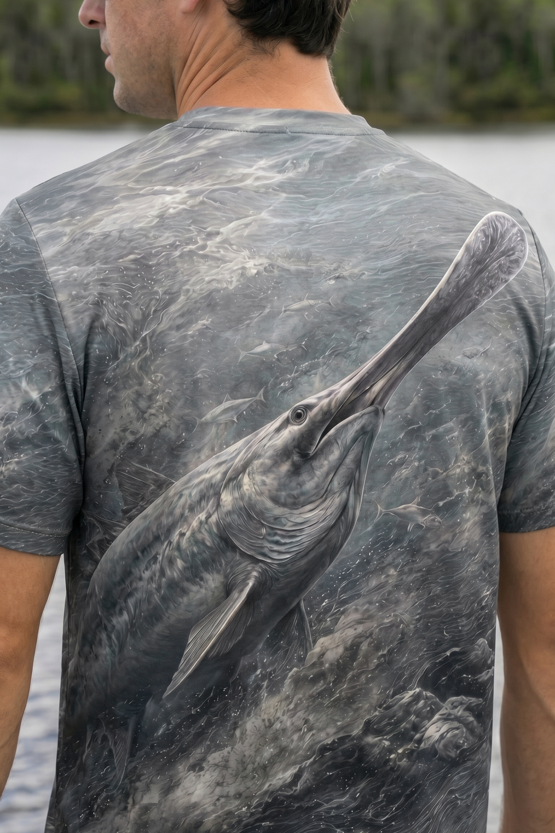 Pro Fishing Short Sleeve - Silver Current Relic - AOS01 lifestyle artwork zoom