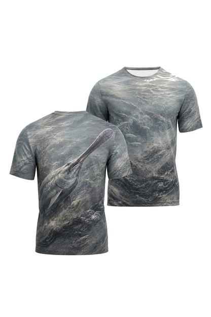 Pro Fishing Short Sleeve - Silver Current Relic - AOS01 two shirts front artwork