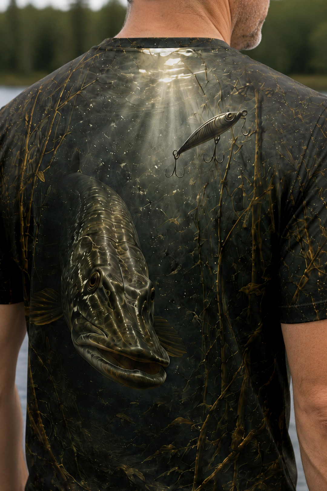 Pro Fishing Short Sleeve - Swamp Pike Strike - TBT93 lifestyle artwork zoom