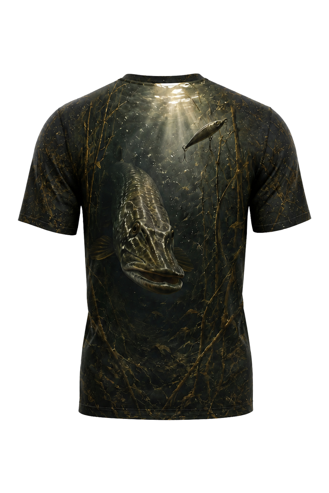 Pro Fishing Short Sleeve - Swamp Pike Strike - TBT93 mockup artwork side
