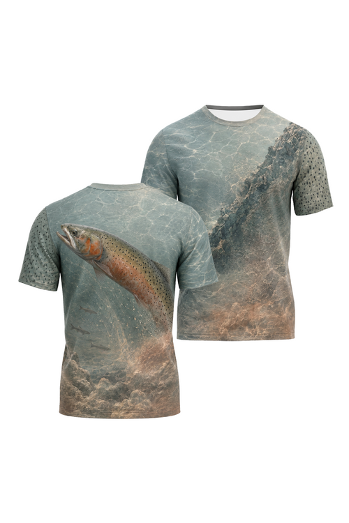 Pro Fishing Short Sleeve - Wild Lahontan Trout - AOS05 two shirts front artwork