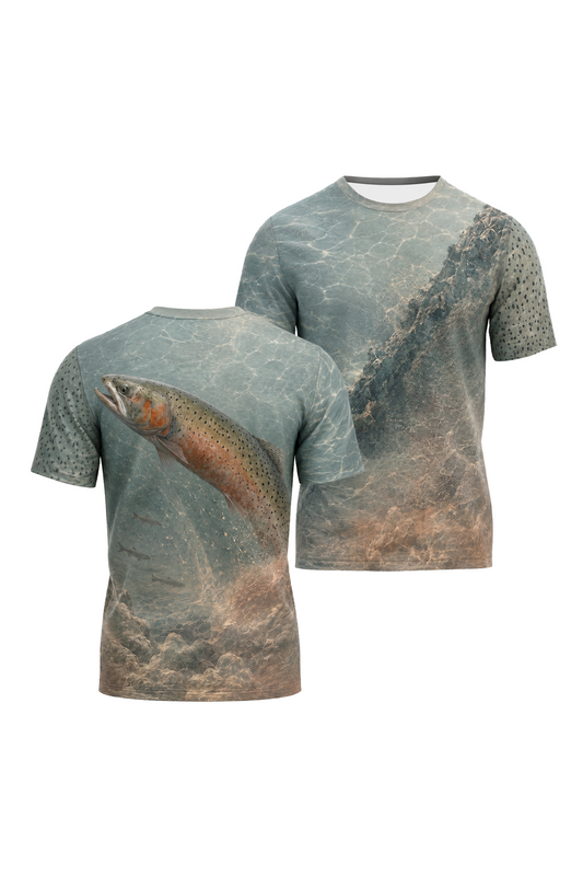Pro Fishing Short Sleeve - Wild Lahontan Trout - AOS05 two shirts front artwork
