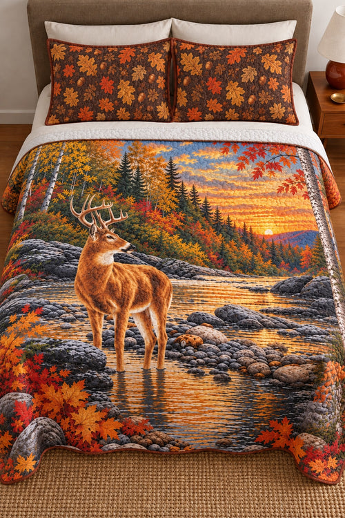 Autumn Creek Whitetail Buck Quilt Set