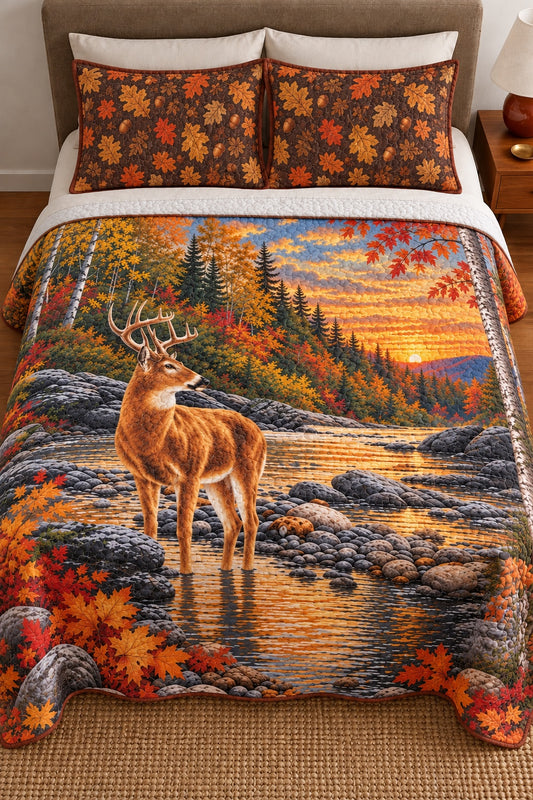 Autumn Creek Whitetail Buck Quilt Set