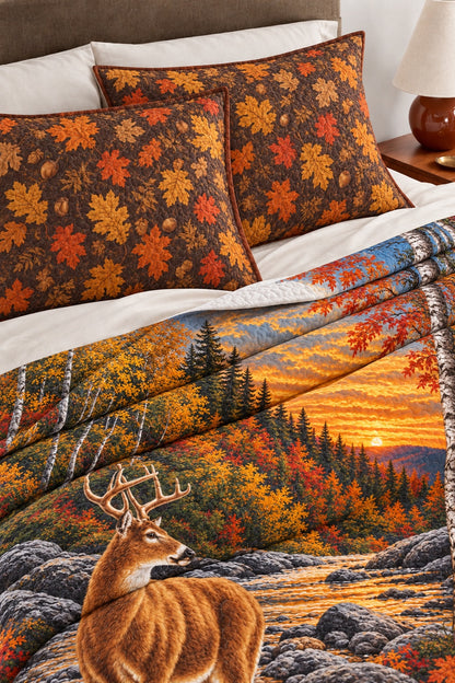 Autumn Creek Whitetail Buck Quilt Set