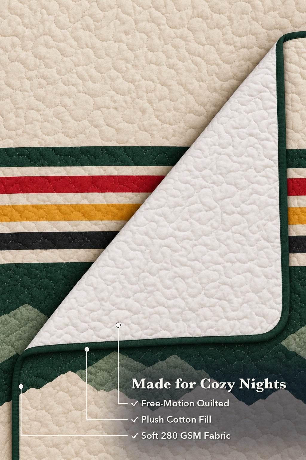 Pine Ridge Stripe Whitetail Quilt Set
