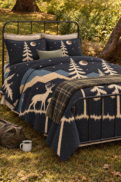 Moonlit Pines Whitetail Quilt Set