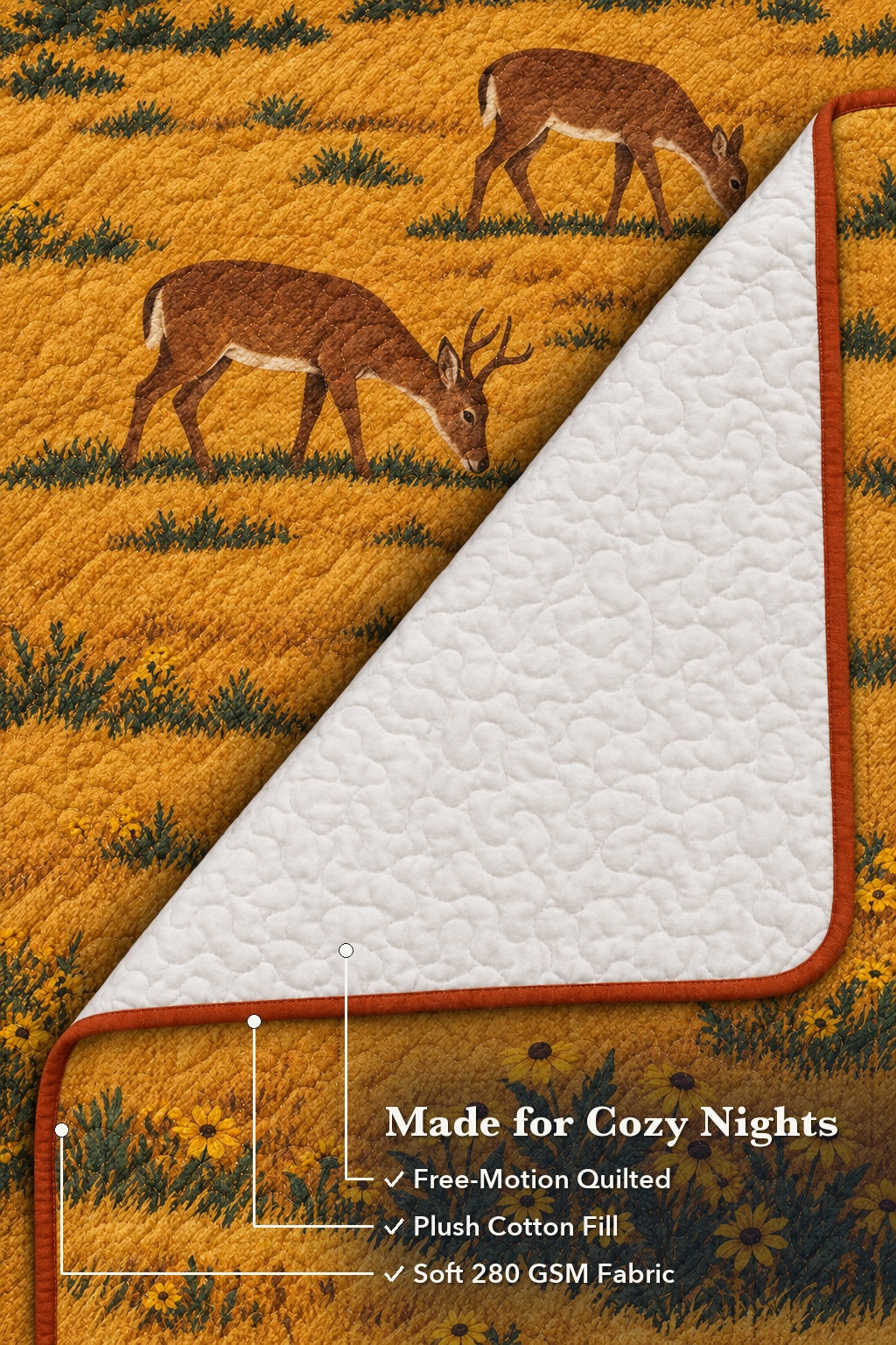 Golden Meadow Whitetail Herd Quilt Set