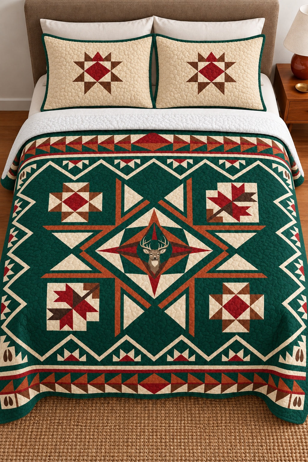 Evergreen Star Whitetail Quilt Set