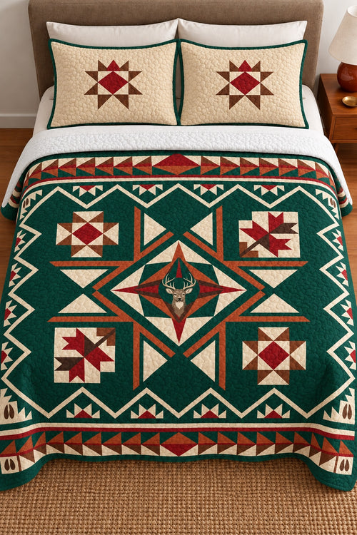 Evergreen Star Whitetail Quilt Set