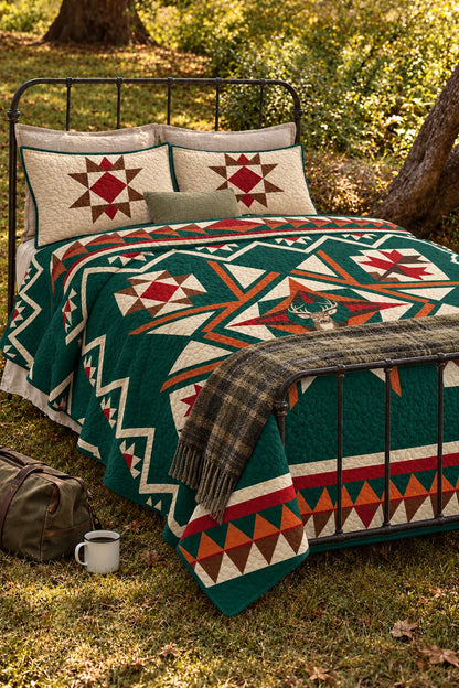 Evergreen Star Whitetail Quilt Set