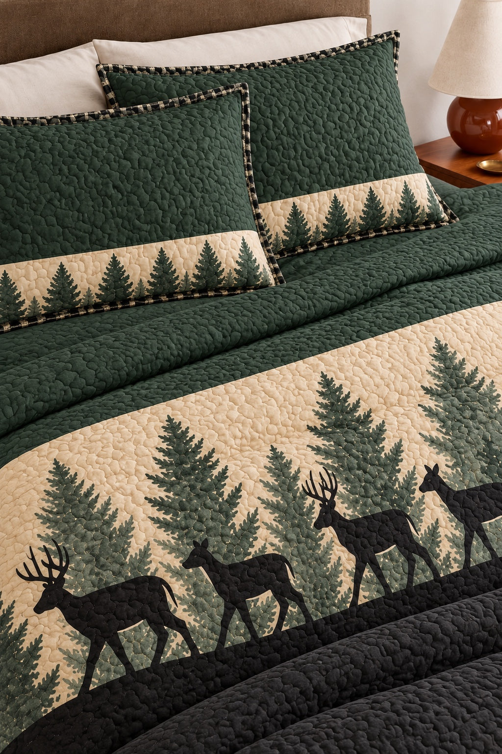 Northwoods Plaid Whitetail Quilt Set