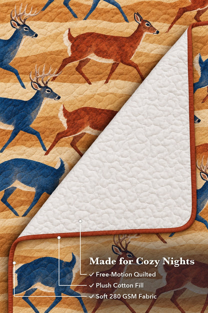 Sunrise Run Whitetail Herd Quilt Set