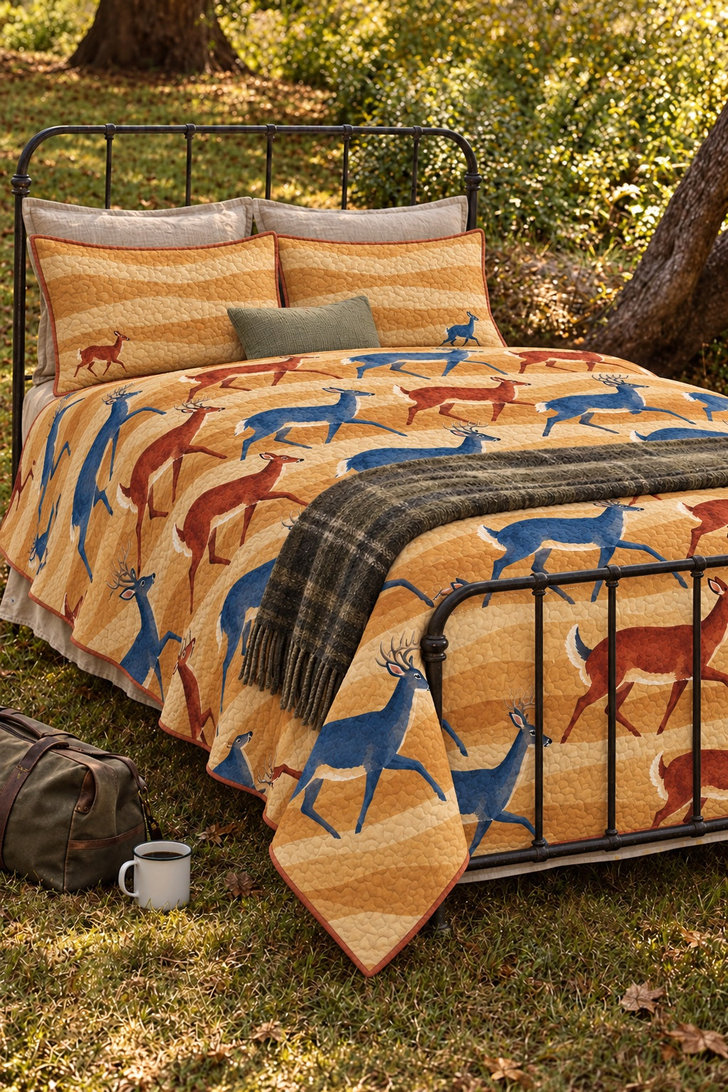 Sunrise Run Whitetail Herd Quilt Set