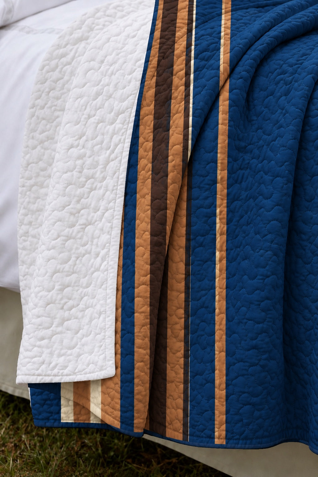 Frontier Blue Stripe Quilt Set