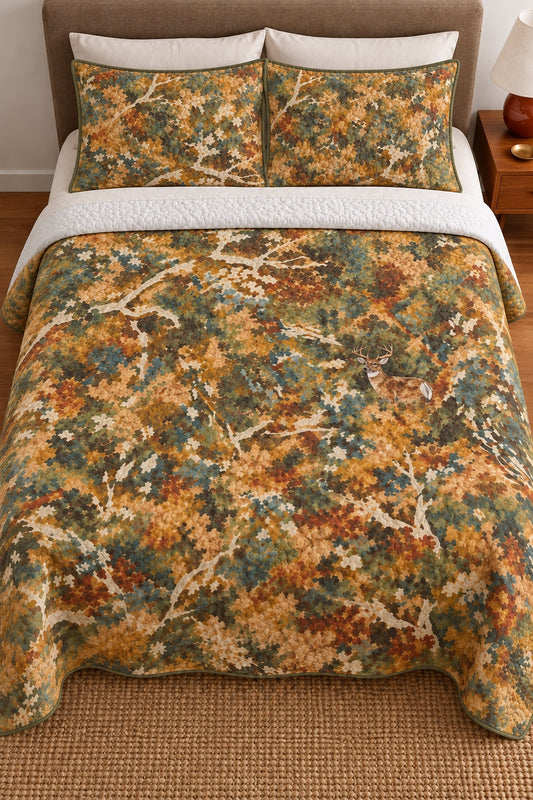 Autumn Canopy Camo Quilt Set