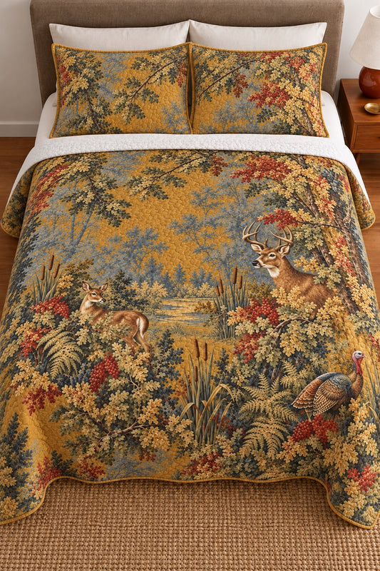 Autumn Tapestry Whitetail Quilt Set