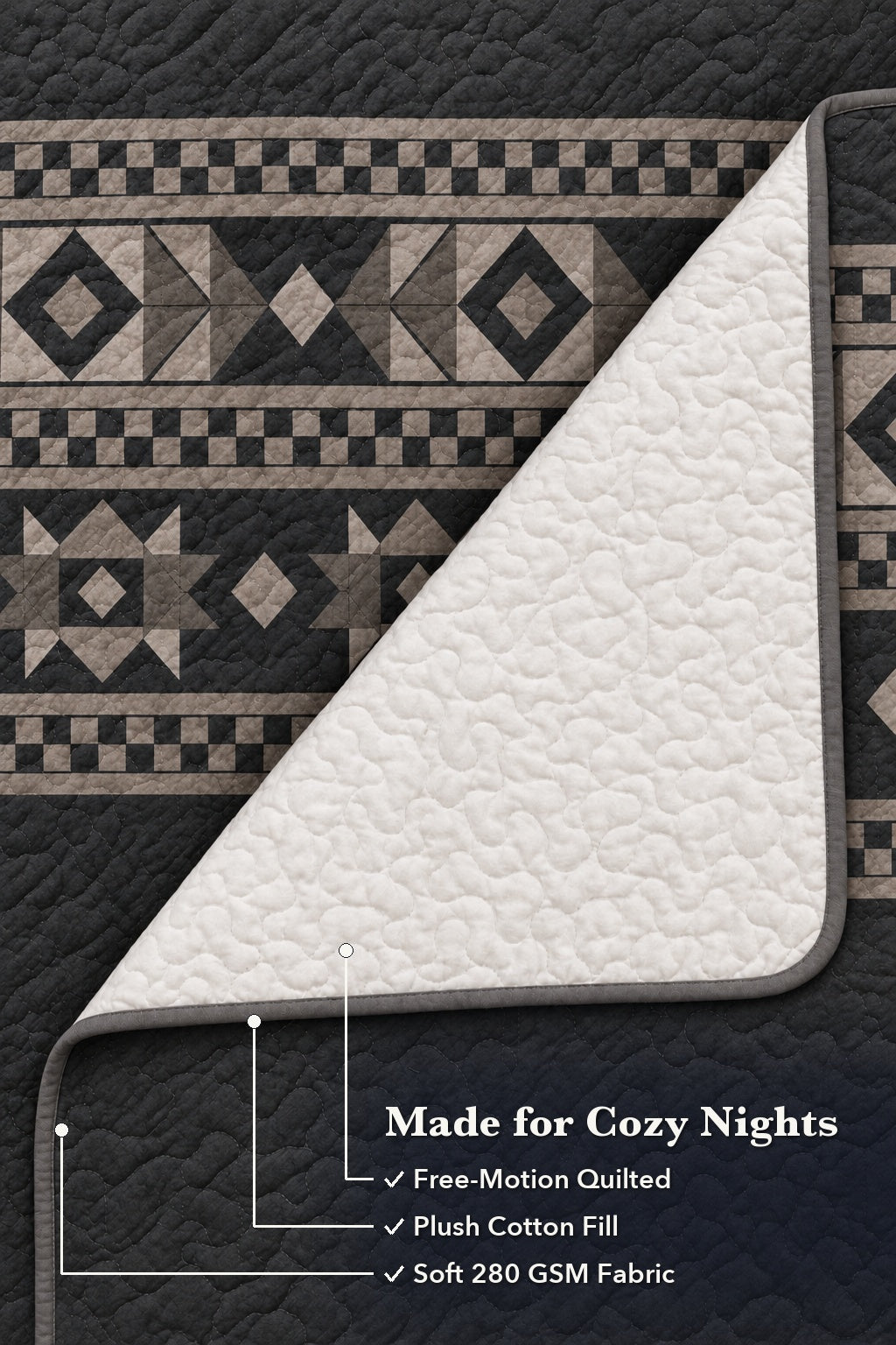 Charcoal Lodge Whitetail Medallion Quilt Set