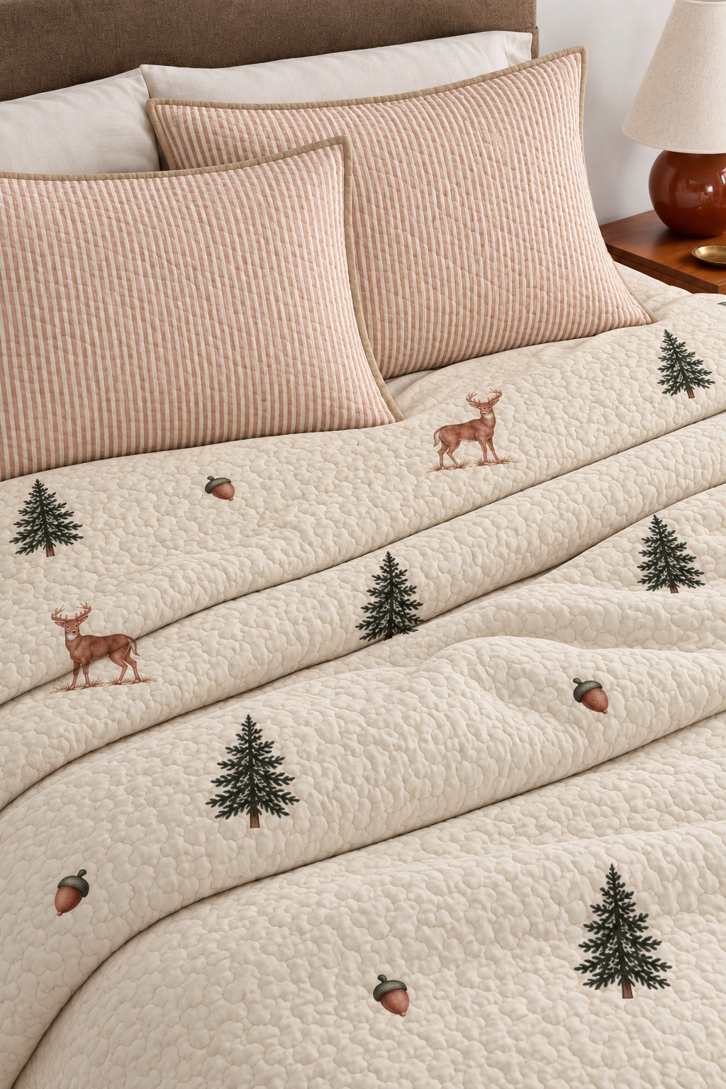 Snowy Pine Whitetail Quilt Set