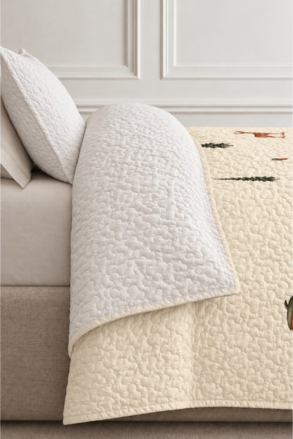 Snowy Pine Whitetail Quilt Set