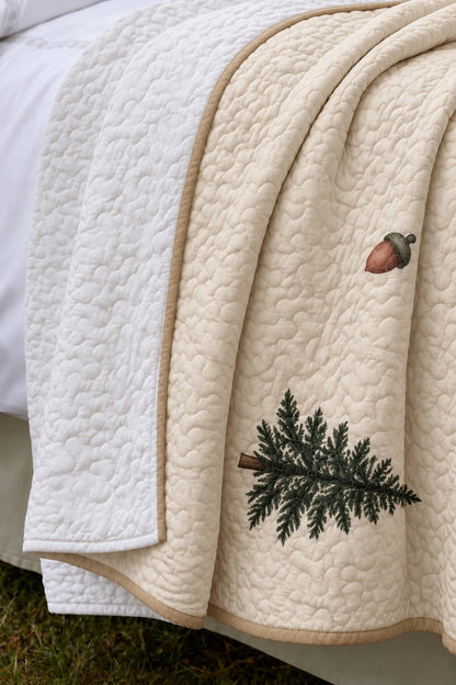 Snowy Pine Whitetail Quilt Set