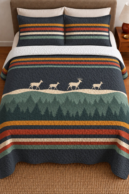 Charcoal Ridge Walk Whitetail Quilt Set