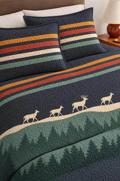 Charcoal Ridge Walk Whitetail Quilt Set