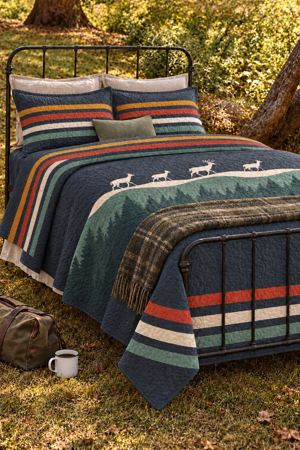 Charcoal Ridge Walk Whitetail Quilt Set