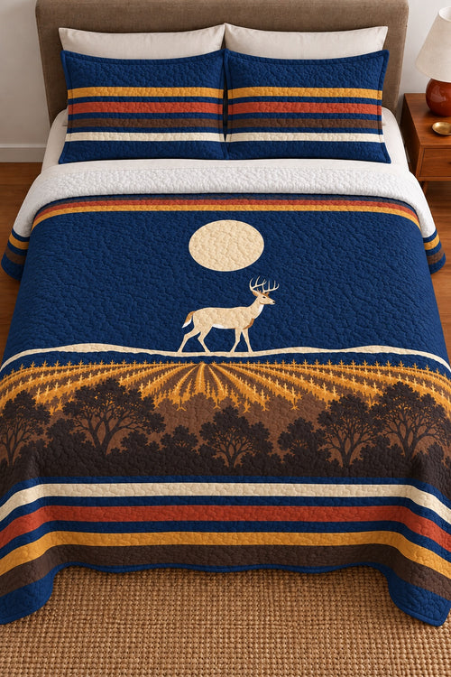 Harvest Moon Ridge Whitetail Quilt Set